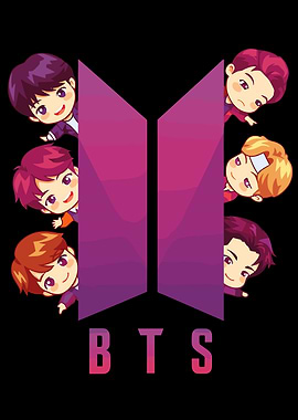 BTS Logo with Chibi Characters