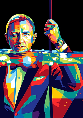 Daniel Craig as James Bond in Pop Art Style