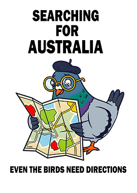 Pigeon Searching for Australia with Map
