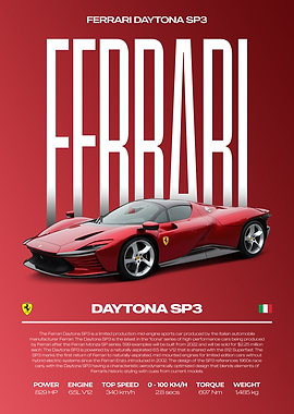 Ferrari Daytona SP3 Car Poster