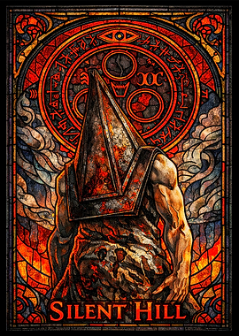 Silent Hill Pyramid Head Stained Glass Art