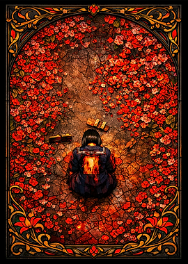 Silent hill f Girl in Flowers Stained Glass