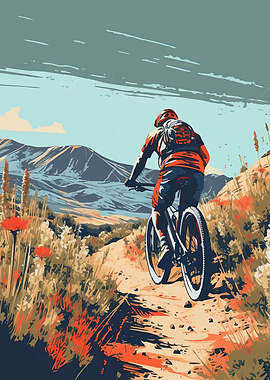 Mountain Biker on a Trail