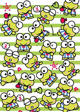 Keroppi Frog Pattern with Stripes