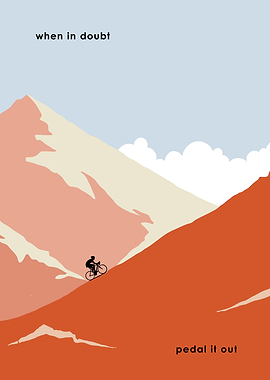 Cyclist on a mountain slope