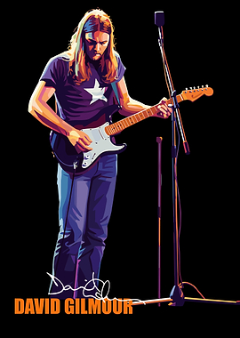 David Gilmour Playing Guitar