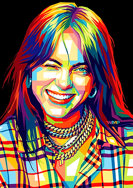 Billie Eilish Pop Art style wpap