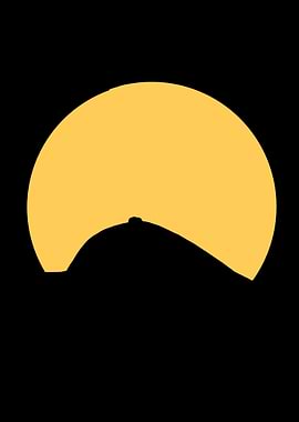 Minimalist Sun Over Hill