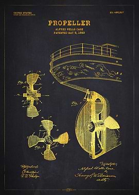 1893 Propeller Patent Gold