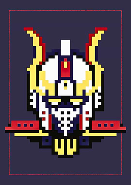 Pixel Art Robot Head