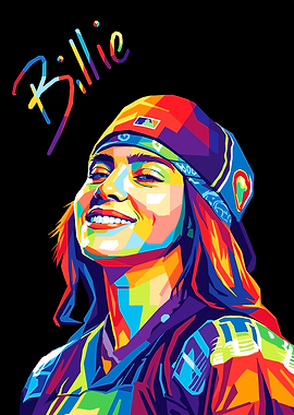 Billie Eilish Pop Art style