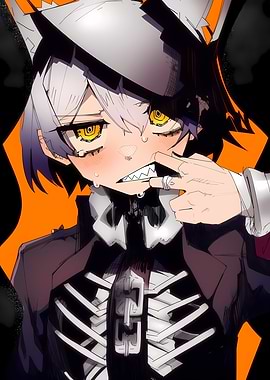 Anime Character with Skeleton Outfit