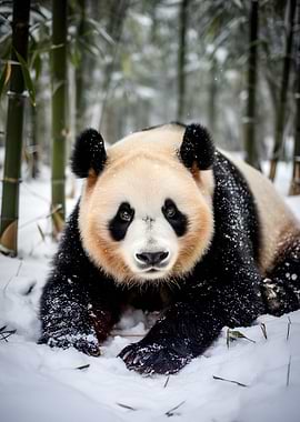 Panda in the Snow