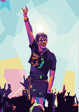 Pop Art Musician with Crowd