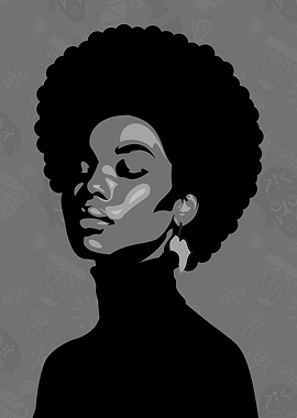 Afro Woman with African Map Earring