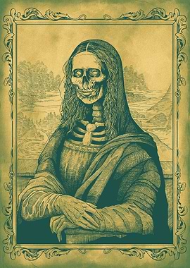 Skeleton Mona Lisa Portrait