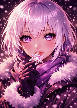 Anime Girl with Snowflake