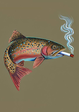 Fish Smoking a Cigarette