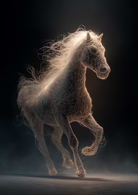 Ethereal Horse Made of Light