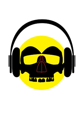 DJ Skull with Headphones and the Sun