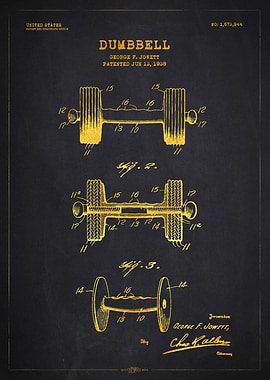 1928 Dumbbell Patent Gold