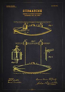 1905 Submarine Patent Gold