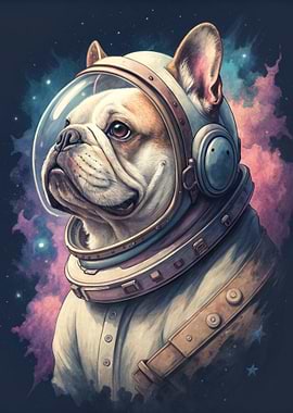 French Bulldog Astronaut in Space