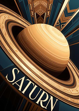 Art Deco Saturn Poster