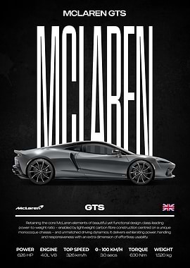 McLaren GTS Car Poster