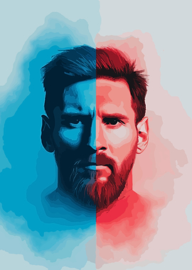 Lionel Messi Split Portrait