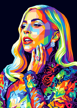 Pop Art Portrait of Lady Gaga