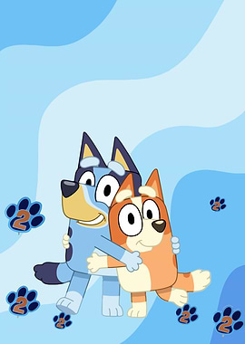 Bluey and Bingo Hugging