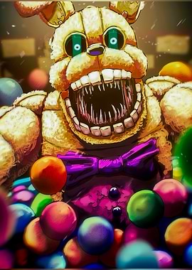 Scary Springtrap in Ball Pit