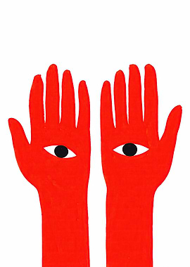 Red Hands with Eyes