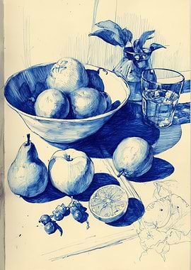 Still Life Fruit Sketch