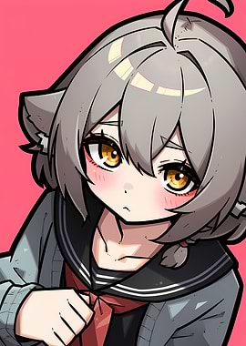 Anime Girl with Cat Ears