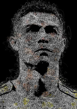 Cristiano Ronaldo Scribble Art Portrait