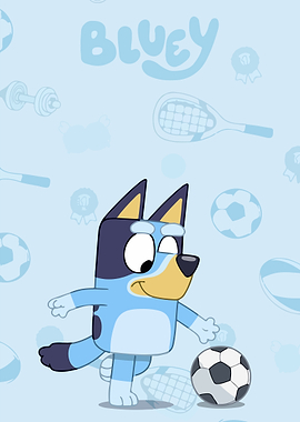 Bluey playing soccer