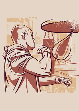 Boxer Training with Speed Bag