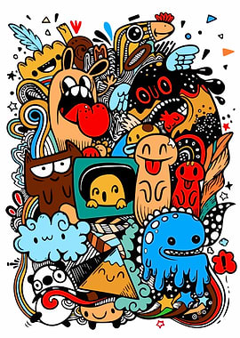 Whimsical Doodle Monsters and Creatures