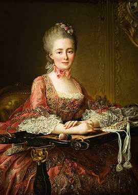 Portrait of a Woman in Rococo Attire