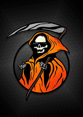 Grim Reaper with Sunglasses and Scythe