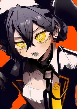 Anime Girl with Yellow Eyes