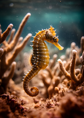 Seahorse in Coral Reef
