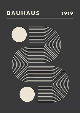 Bauhaus 1919 Abstract Poster Inverse