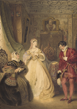 Tudor Court Scene with Royal Figures