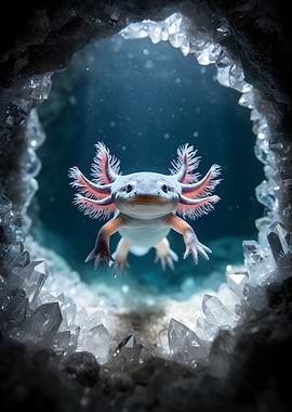 Axolotl in Crystal Cave