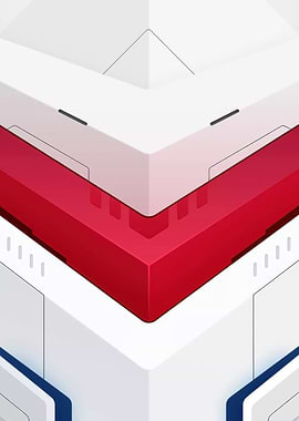 Abstract Geometric Red and White Design