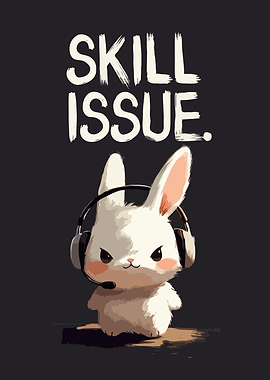 Cute Bunny with Headset Funny