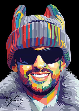 Bad bunny Pop Art Portrait